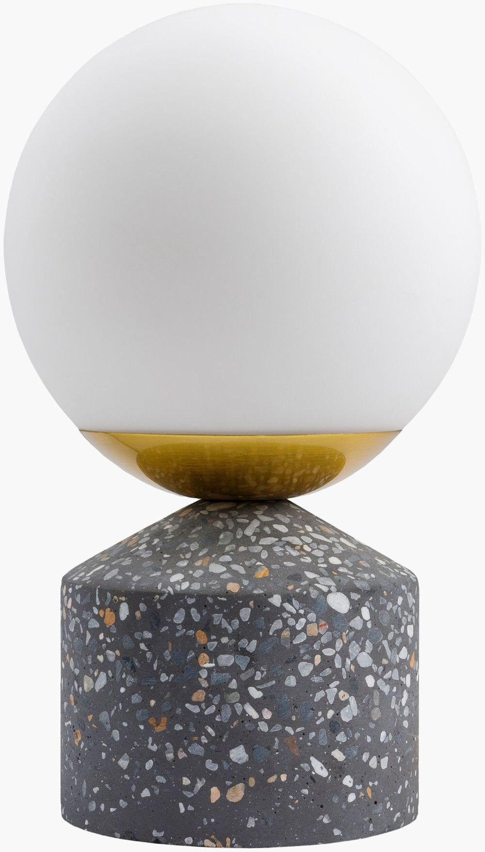 Livabliss Verve Globe Table Lamp Cement Body Glass Shade Industrial Modern Ambient Accent Light VRC-004