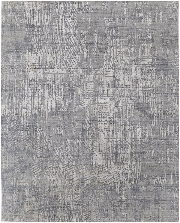 Feizy Rugs Eas69a1f Eastfield Artisanal Hand-woven Viscose And Wool Abstract Rug - Modern Style For Any Space Gray Viscose,Wool Eas69a1fgry000f00