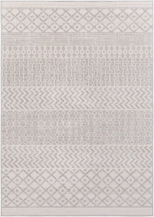 Livabliss Veranda Global Flatweave Polypropylene Indoor Rug for Entryway or Bohemian Spaces Gray, Ivory 6'7" x 9' VRD2304-679