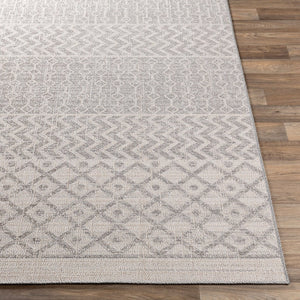 Livabliss Veranda Global Flatweave Polypropylene Indoor Rug for Entryway or Bohemian Spaces Gray, Ivory 6'7" x 9' VRD2304-679