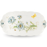 Butterfly Meadow Oblong Sandwich Tray with Floral Design, 14.75