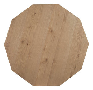 Hooker Furniture Commerce Decagon Cocktail Table With Marble Insets, Oak Finish & Plinth Base For Modern Luxe Rooms 7228-80237-80
