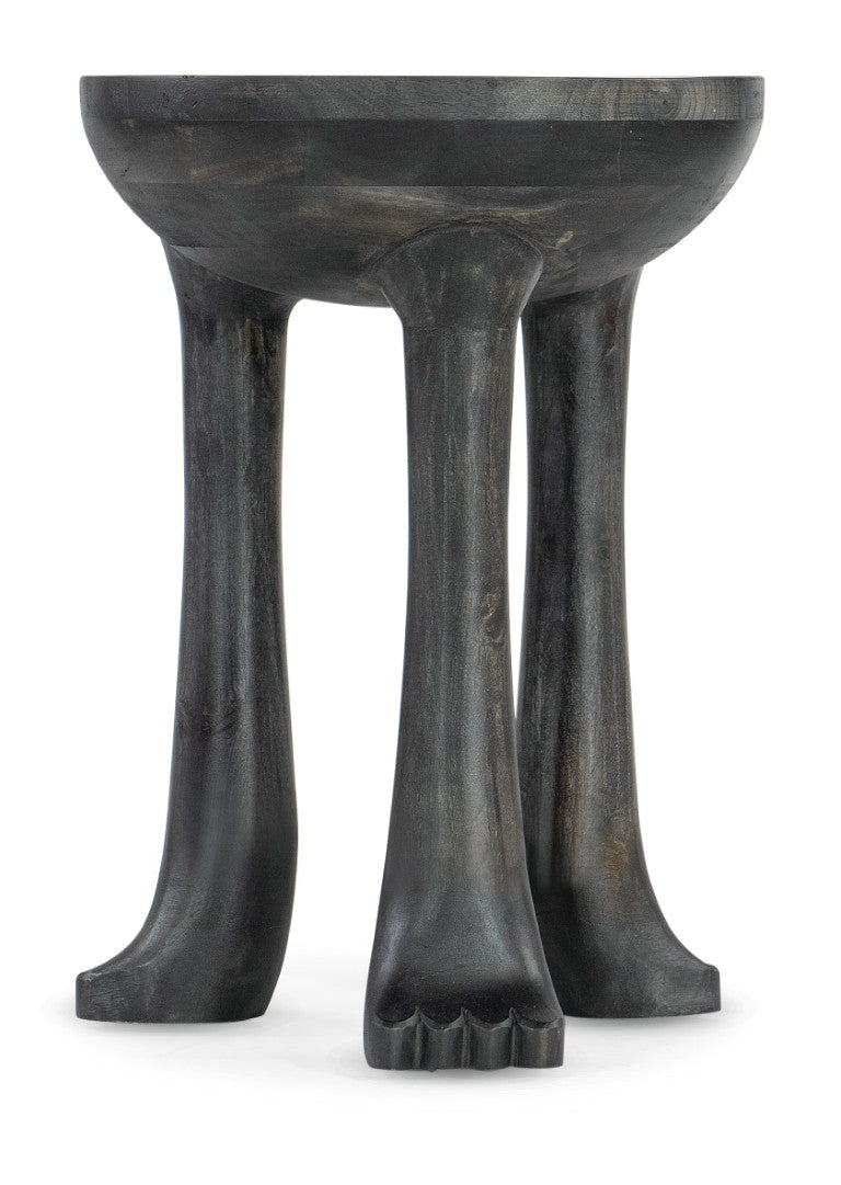 Hooker Furniture Commerce Mango Spot Table — Black Mango Wood Round Accent Table With Claw Feet, Compact 17"X24" Stylish Surface 7228-50692-85