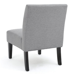 English Elm Accent Chair with Rubberwood Legs Plush Upholstered Seat for Living Room or Bedroom 57764.00GEY