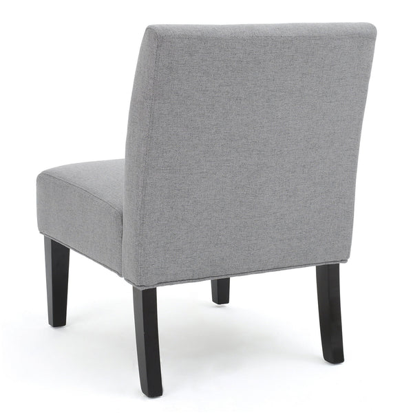 English Elm Accent Chair with Rubberwood Legs Plush Upholstered Seat for Living Room or Bedroom 57764.00GEY