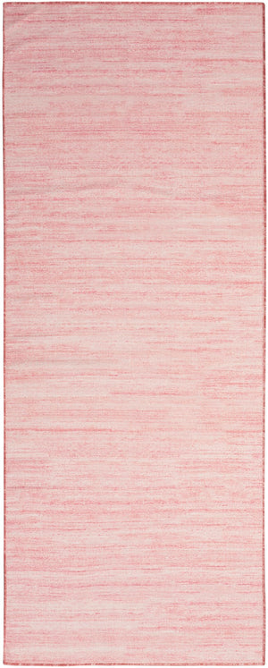 Nourison Washable Essentials WAE01 Machine Made Loom-woven Borderless Design Indoor Only Modern  Rug Pink, Pink Front Base, 85% Polyester,9% Cotton,6% Other Fibers 99446949646