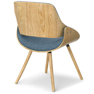 English Elm Malden Bentwood Dining Chair - Stylish Denim Blue Upholstery & Light Brown Wood Frame For Versatile Use B136P158907