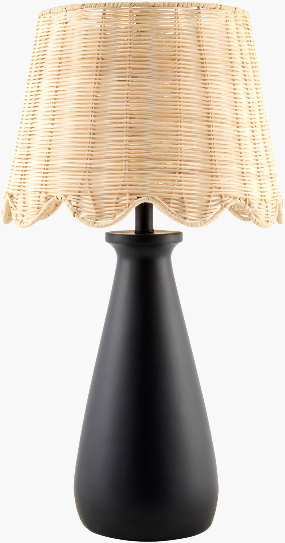 Surya Virello Rattan Shade Metal Base Artisan Table Lamp for Bohemian Bedroom Decor VRLO-004