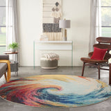 Nourison Celestial CES07 Machine Made Power-loomed Borderless Design Indoor Only Modern  Rug Wave, Multicolor 100% Polypropylene 99446815927