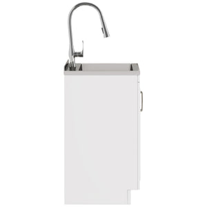 English Elm Darwin Deluxe 24" Laundry Cabinet With Stainless Steel Sink & Pull-Out Faucet For Easy Cleanup B136P158793