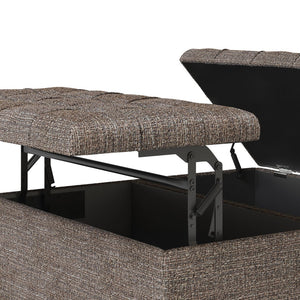 English Elm Harrison Coffee Table Storage Ottoman - Durable Mink Brown, Multi-Functional With Hidden Storage B136P159151