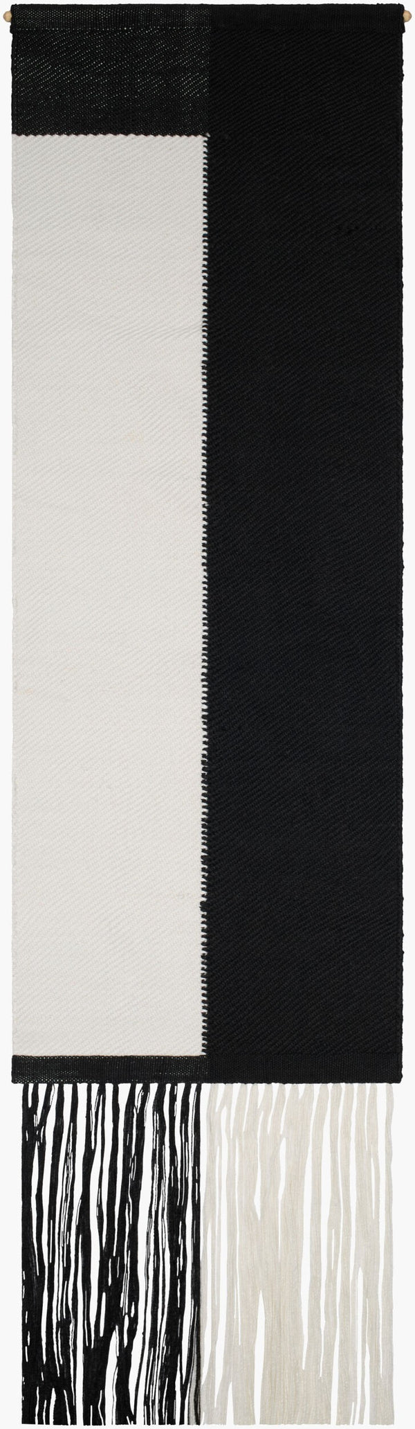 Surya Versay Bohemian Wall Hanging Decor - 66"H X 24"W - Eco-friendly Recycled Pet Yarn Artistry 'Jet Black Recycled Pet Yarn,Wood Vrs001-662410