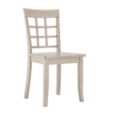 Homelegance By Top-Line Lorren Window Back Wood Dining Chairs (Set of 2) White Rubberwood