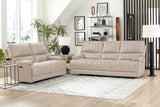 Parker House Whitman - Verona Linen - Powered By Freemotion Power Reclining Sofa And Loveseat Beige Top Grain Leather With Match (X) Mwhi-32ph-p25-vli