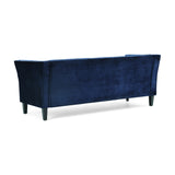 Christopher Knight Home® - Noble House - Chatwin Contemporary Tufted Velvet 3 Seater Sofa, Midnight Blue And Dark Brown