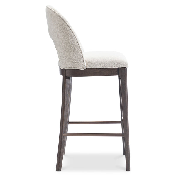 Bernhardt Bernhardt Raff Upholstered Barstool Sculpted Shelter Back Solid Wood Base Kitchen Island L25590