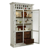 Display Curio Cabinet with Wine Storage in Antique White White P021713 Pulaski Furniture