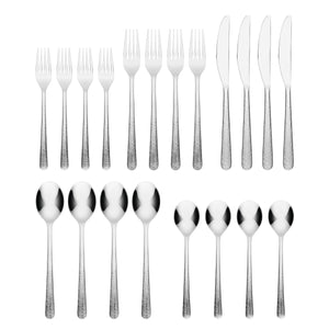 Lenox Cambridge Kiera Texture Mirror 20-Piece Flatware Set Metallic, STAINLESS METAL 350720CNW12R