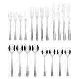 Lenox Cambridge Kiera Texture Mirror 20-Piece Flatware Set Metallic, STAINLESS METAL 350720CNW12R