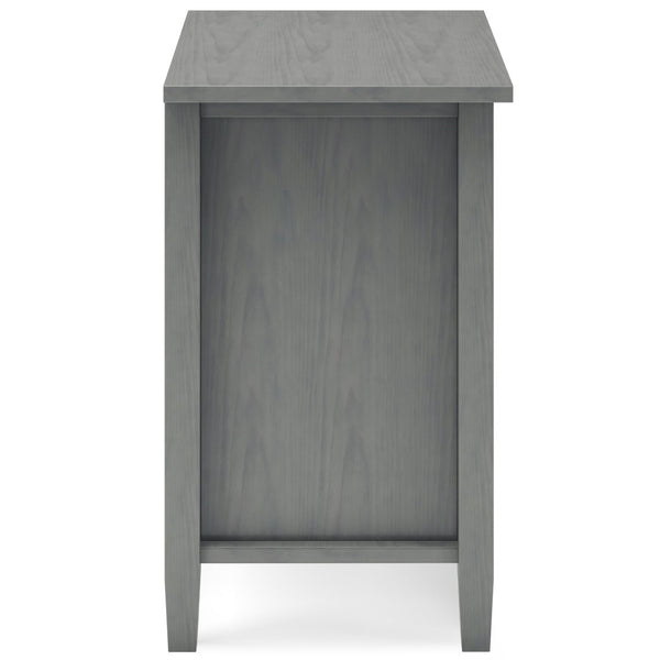 English Elm Warm Solid Wood Nightstand: 24-Inch Fog Grey Transitional Design With Storage & Style Options B136P159739-GIGA