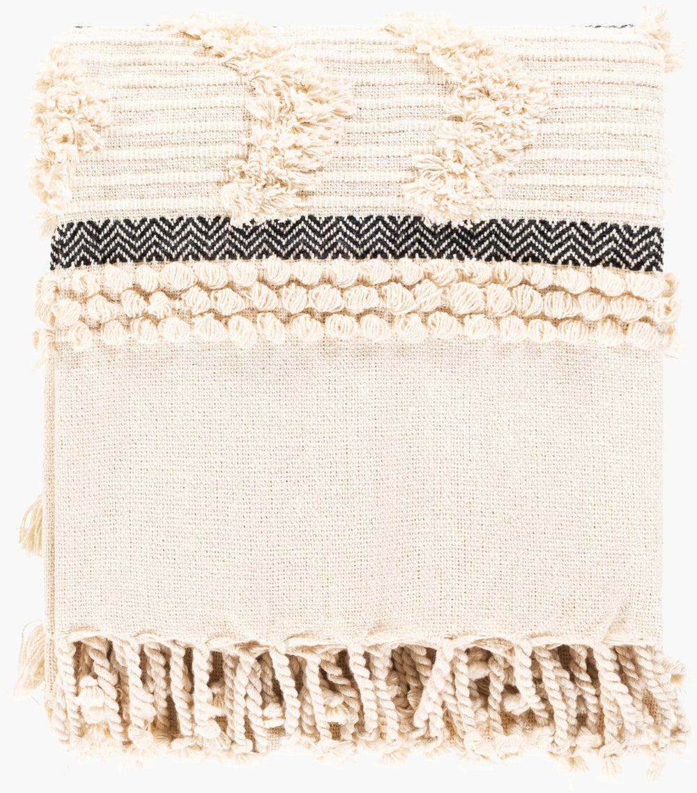 Livabliss Vasant Moroccan Woven Cotton Throw with Fringe Trim for Sofas Chairs and Beds VSA1000-5060