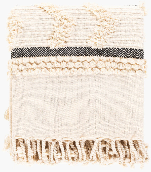 Livabliss Vasant Moroccan Woven Cotton Throw with Fringe Trim for Sofas Chairs and Beds VSA1000-5060