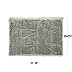 English Elm Christopher Knight Home® - BLANKET Luxurious Grey Faux Fur Throw 50"x60" Super Soft Cozy Pet-Friendly Warm Winter Accent 62633.00
