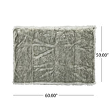 Christopher Knight Home® - Noble House - Warrin White and Grey Streak Faux Fur Throw Blanket