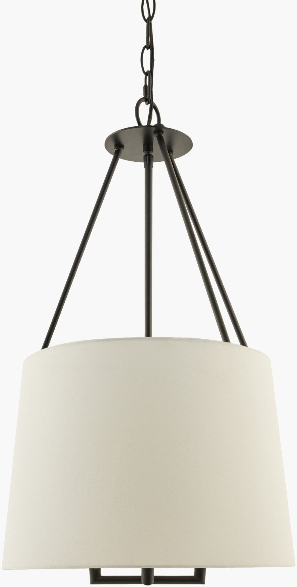 Livabliss Visse Wrought Iron Chandelier with Linen Shade for Dining Room or Entryway VSE-001