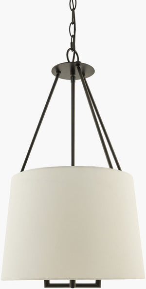Livabliss Visse Wrought Iron Chandelier with Linen Shade for Dining Room or Entryway VSE-001
