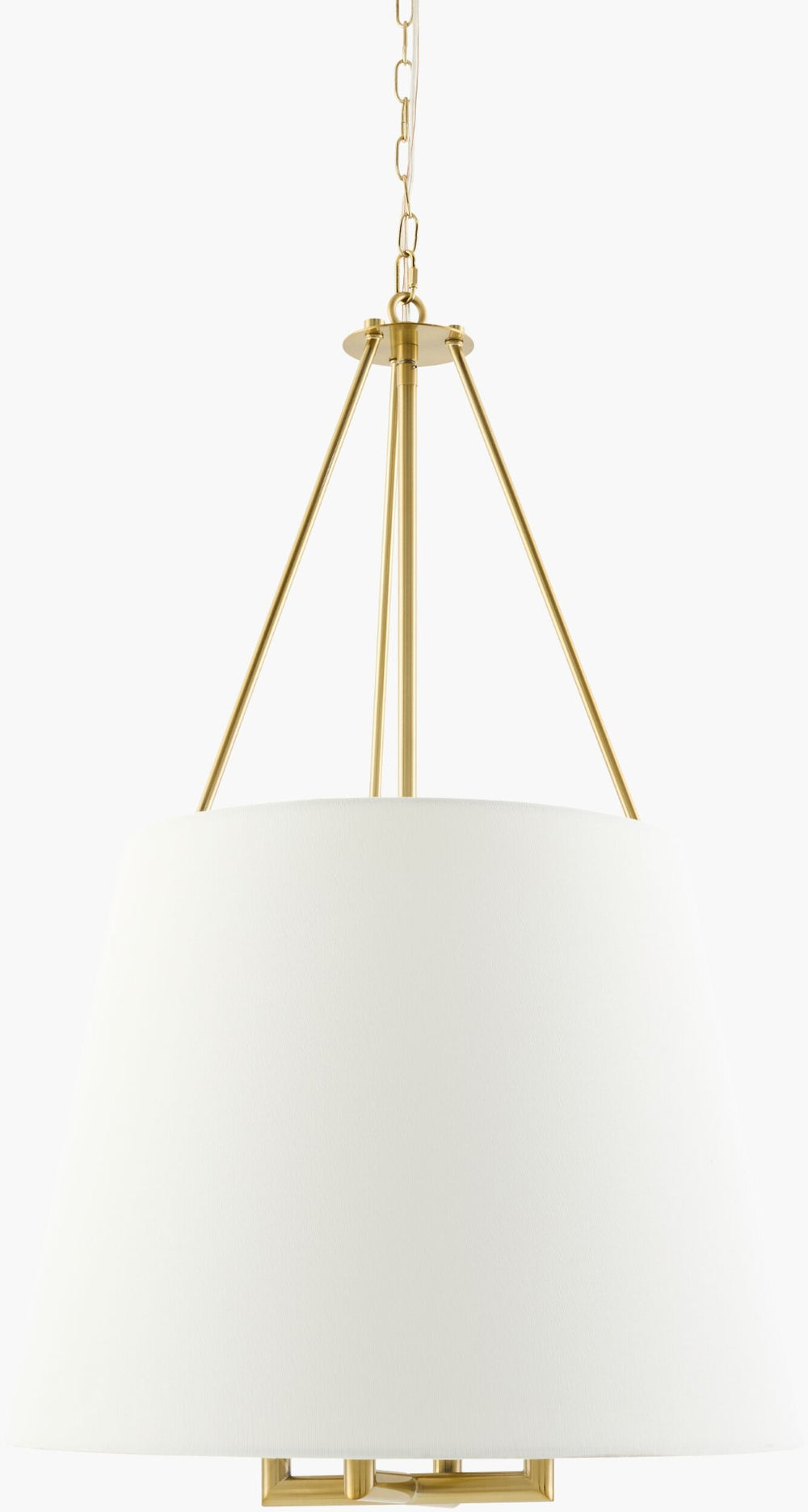 Livabliss Visse Linen Shade Iron Chandelier Warm Diffused Glow for Dining Room or Entryway VSE-002