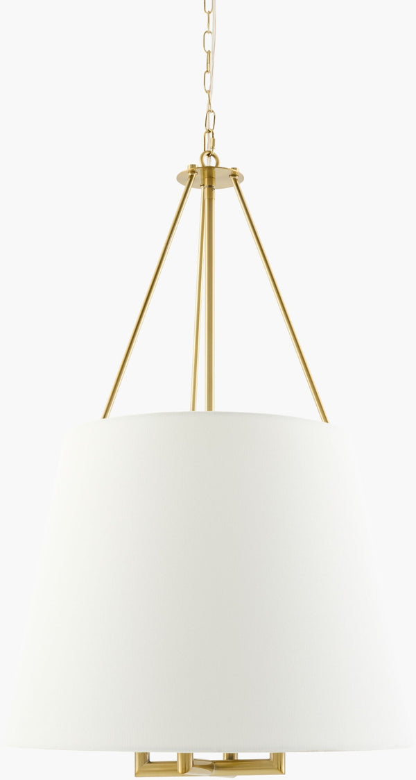 Livabliss Visse Linen Shade Iron Chandelier Warm Diffused Glow for Dining Room or Entryway VSE-002