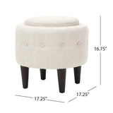 Christopher Knight Home® - Noble House - Beihoffer Petite Tufted Fabric Chair and Ottoman Set