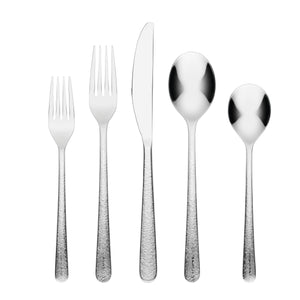 Lenox Cambridge Kiera Texture Mirror 20-Piece Flatware Set Metallic, STAINLESS METAL 350720CNW12R