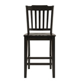 Homelegance By Top-Line Juliette Slat Back Wood Counter Height Chairs (Set of 2) Black Rubberwood