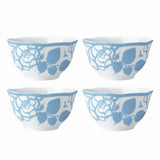 Butterfly Meadow Cottage Porcelain Rice Bowls, Floral Design, Set of 4 - Dishwasher Safe