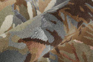 Feizy Rugs Dafney Hand-tufted Floral & Botanical Rug - Whimsical Watercolor Design In Vivid Colors For Elegance Tan,Gray,Green Viscose,Wool Dfy8868fbgemltc50