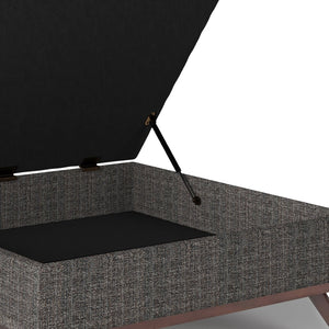 English Elm Owen Square Coffee Table Storage Ottoman - Modern Ebony Design With Hidden Storage & Seating B136P159177-GIGA