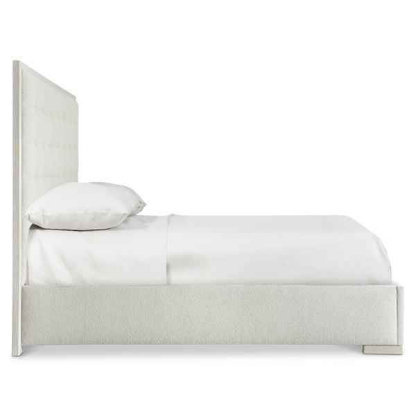 Bernhardt Bernhardt Cornelia Queen Panel Bed Upholstered Headboard, Nebbia Wood Frame, Tufted Modern-Traditional Elegance K1952