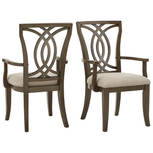 Homelegance By Top-Line Estefania Dark Walnut Finish and Fabric Dining Chairs (Set of 2) Brown Wood