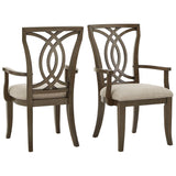 Estefania Dark Walnut Finish and Fabric Dining Chairs (Set of 2)