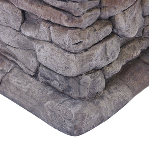 English Elm Stonewall Square Propane Fire Pit Natural Stone Outdoor Patio Gathering Focal Point 61941.00-40K