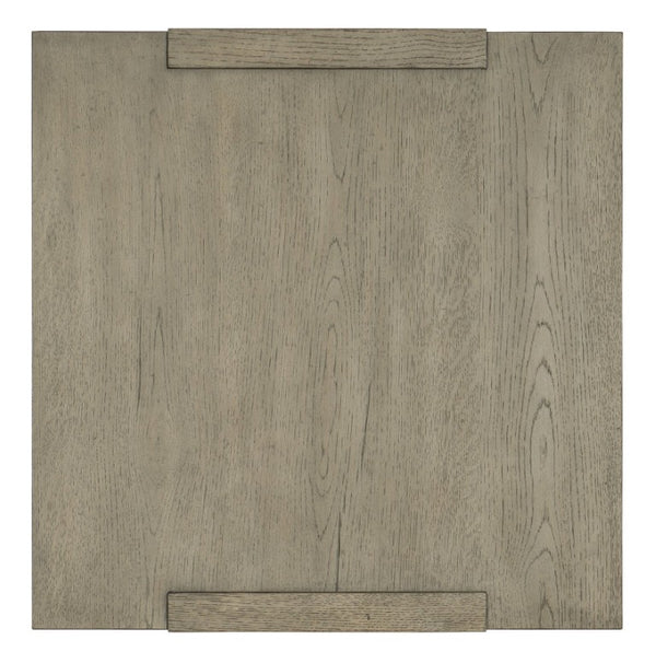 Hooker Furniture Linville Smoked-Mink Trails End Table With Oak Veneer, Plinth Base, Open Shelf For Modern Rustic Homes 6150-80113-85