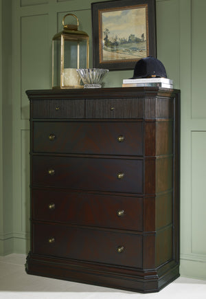A.R.T. Furniture Revival Drawer Chest - Timeless Napa Mahogany Design With Six Spacious Drawers & Vintage Charm Brown Rubberwood Solids,Quarter Mahogany Veneer,Resin,Metal 328150-1730