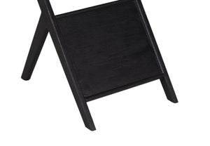 Porter Designs Porter Canberra Solid Mango Wood End Table With Glass Top - Modern Black Design For Stylish Spaces Black Wood 05-108-26-9487
