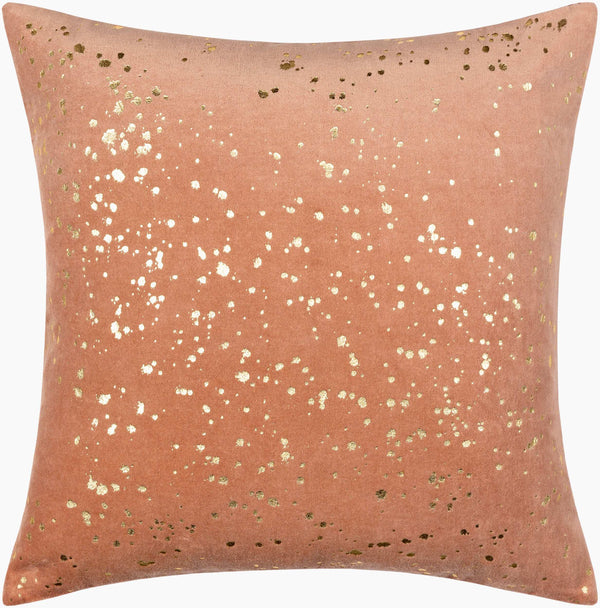 Surya Velvet Sparkle Accent Pillow - 18"L X 18"W Modern Cotton Design For A Chic & Luxurious Home Decor Mauve Cotton,Cotton Vsp001-1818d