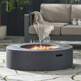 Christopher Knight Home® - Noble House - Aidan Outdoor 50,000 BTU Lightweight Concrete Circular Fire Pit (No Tank Holder)