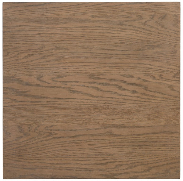 Hooker Furniture Sonnet Square End Table Wren Oak Veneer With Satin Metal Bands — Chunky Geometric Accent For Small Spaces 6072-80213-85