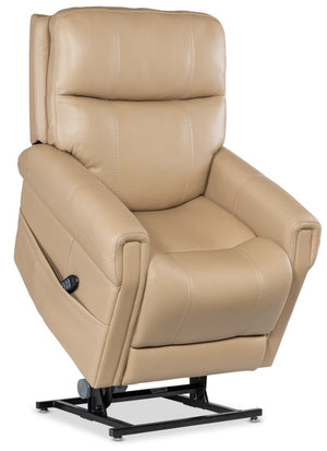 Hooker Furniture Carroll Ultra-Soft Sorrento Sand Power Recliner With Lift, Motorized Headrest & Lumbar Support RC603-PHLL4-082