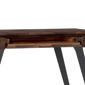 English Elm Lowry Small Desk - Handcrafted Distressed Charcoal Brown With Modern Industrial Style & Storage Solutions B136P158883